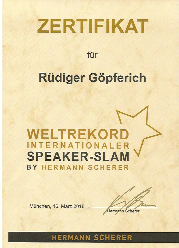Speaker Slam Zertifikat